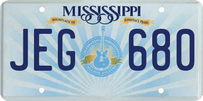 MS license plate JEG680