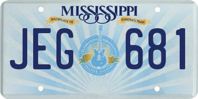 MS license plate JEG681