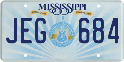 MS license plate JEG684