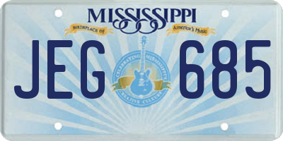 MS license plate JEG685