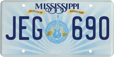 MS license plate JEG690