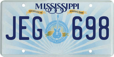 MS license plate JEG698