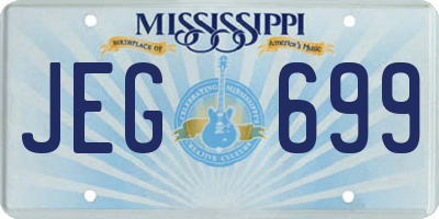 MS license plate JEG699