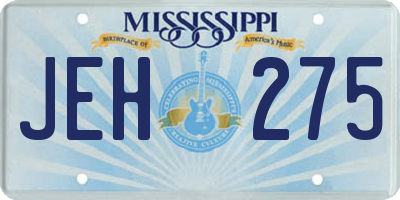 MS license plate JEH275