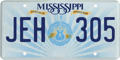 MS license plate JEH305