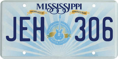 MS license plate JEH306