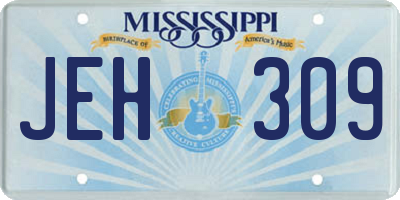 MS license plate JEH309