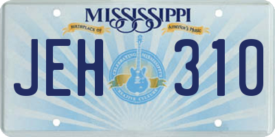 MS license plate JEH310