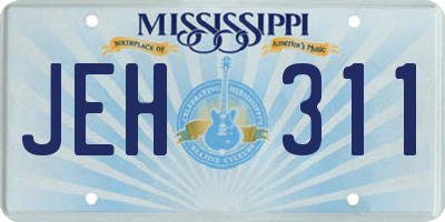 MS license plate JEH311