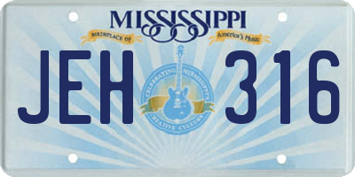 MS license plate JEH316