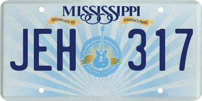 MS license plate JEH317