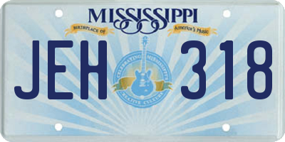 MS license plate JEH318
