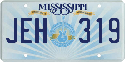 MS license plate JEH319