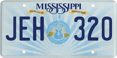 MS license plate JEH320