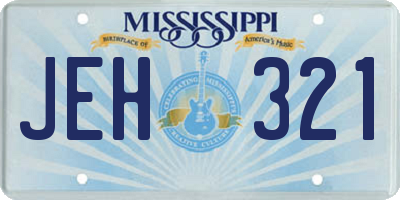 MS license plate JEH321