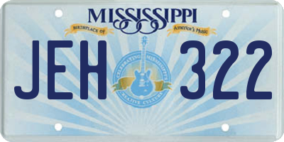 MS license plate JEH322