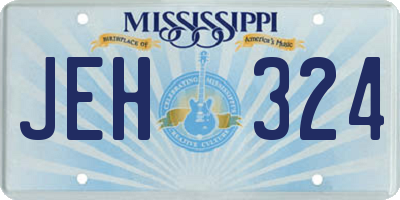 MS license plate JEH324