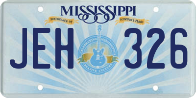 MS license plate JEH326