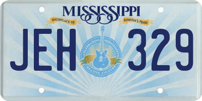 MS license plate JEH329