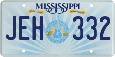 MS license plate JEH332