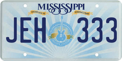 MS license plate JEH333