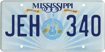 MS license plate JEH340