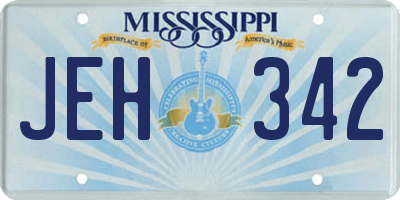 MS license plate JEH342