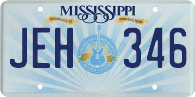 MS license plate JEH346