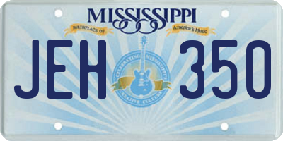 MS license plate JEH350