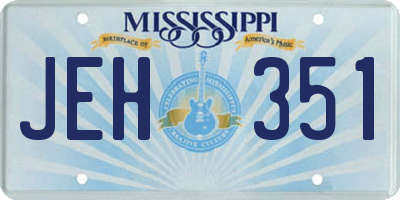 MS license plate JEH351