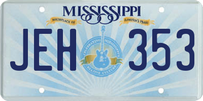 MS license plate JEH353