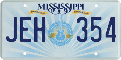 MS license plate JEH354
