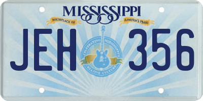 MS license plate JEH356