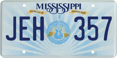 MS license plate JEH357