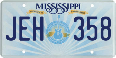 MS license plate JEH358