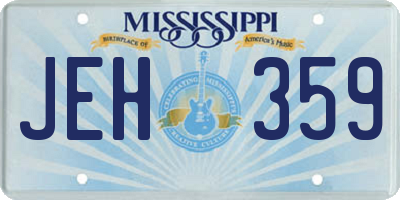 MS license plate JEH359