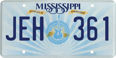 MS license plate JEH361