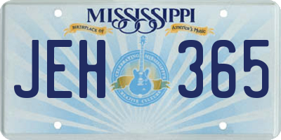 MS license plate JEH365