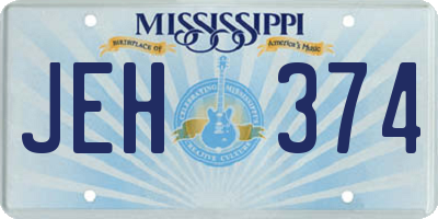 MS license plate JEH374