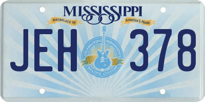 MS license plate JEH378