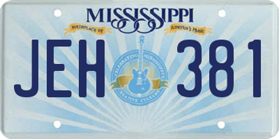 MS license plate JEH381