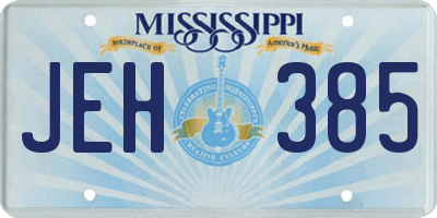 MS license plate JEH385
