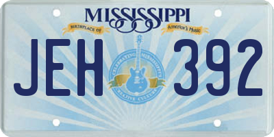 MS license plate JEH392