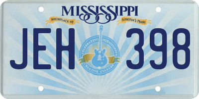 MS license plate JEH398