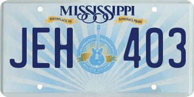 MS license plate JEH403