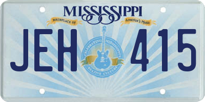 MS license plate JEH415