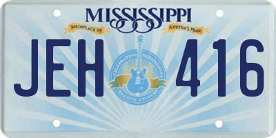 MS license plate JEH416