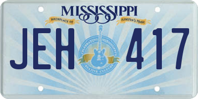MS license plate JEH417