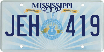 MS license plate JEH419