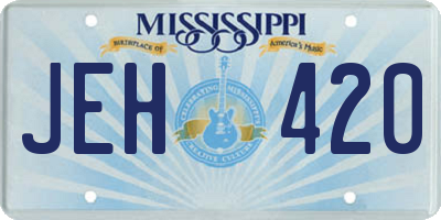 MS license plate JEH420
